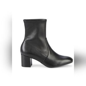 Stuart Weitzman Siggy Stretch Leather Socks Booties